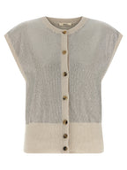 Haikure Beige Virgin Wool Sleeveless Jacket