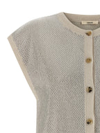 Haikure Beige Virgin Wool Sleeveless Jacket