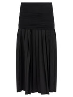 MM6 Maison Margiela Black Polyester Midi Skirt