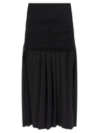 MM6 Maison Margiela Black Polyester Midi Skirt