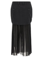 Dolce & Gabbana Black Silk Midi Skirt