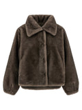 LOU ANDREA Brown Polyamide Full-Length Jacket