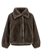 LOU ANDREA Brown Polyamide Full-Length Jacket