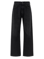Black Cotton Straight-Leg Jeans