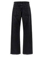 Black Cotton Straight-Leg Jeans