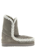 Gray Lambskin Ankle Boots