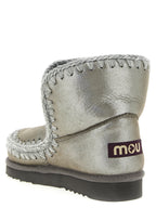 Mou Silver Lambskin Ankle Boots