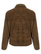 MM6 Maison Margiela Brown Calfskin Leather Jacket