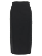 Max Mara Black Viscose Midi Skirt