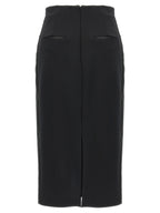 Max Mara Black Viscose Midi Skirt