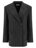 Sportmax Gray Virgin Wool Blazer