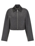 Gray Virgin Wool Full-Length Jacket