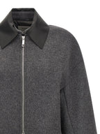 Gray Virgin Wool Full-Length Jacket