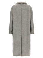 'S Max Mara Gray Alpaca Leather Coat