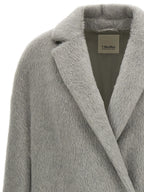 'S Max Mara Gray Alpaca Leather Coat