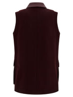 Max Mara Bordeaux Virgin Wool Sleeveless Jacket