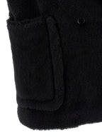 Max Mara Black Alpaca Leather Sleeveless Jacket