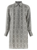 Gray Silk Short Dress