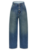 MM6 Maison Margiela Blue Cotton Straight-Leg Jeans