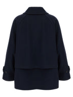 Alberto Biani Blue Virgin Wool Coat