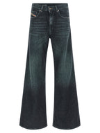 Diesel Blue Cotton Flared Jeans