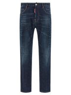 Dsquared² Blue Cotton Straight-Leg Jeans