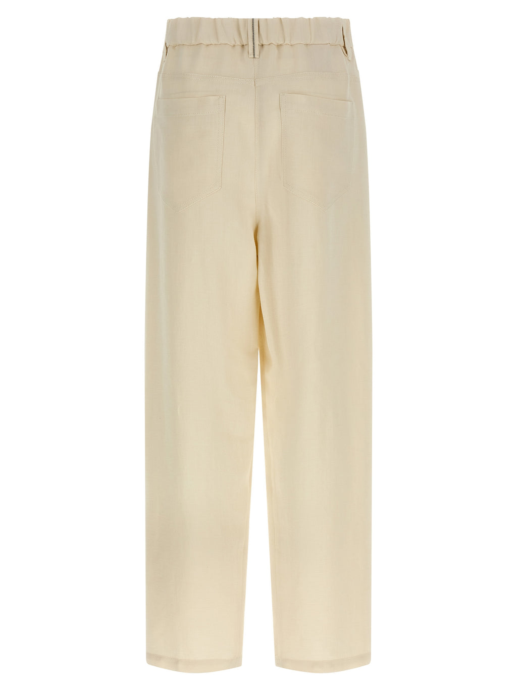 White Viscose Casual Pants