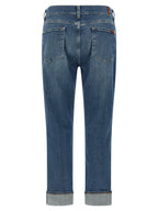 7 For All Mankind Blue Cotton Relaxed Fit Jeans