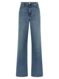 7 For All Mankind Blue Cotton Straight-Leg Jeans