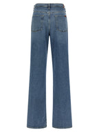 7 For All Mankind Blue Cotton Straight-Leg Jeans