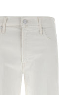 Mother Denim White Cotton Flared Jeans