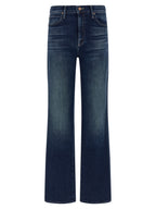 Mother Denim Blue Cotton Straight-Leg Jeans