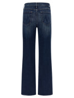 Mother Denim Blue Cotton Straight-Leg Jeans
