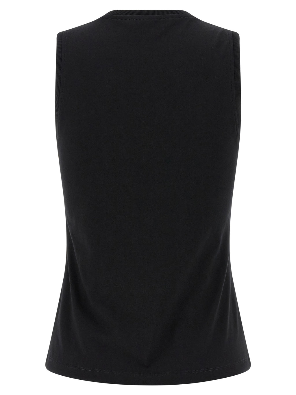 Black Cotton Sleeveles T-Shirt
