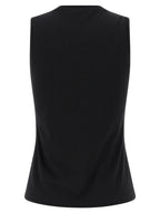 Black Cotton Sleeveles T-Shirt