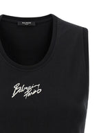 Black Cotton Sleeveles T-Shirt