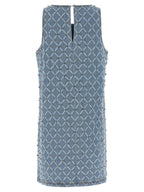 PINKO Blue Cotton Short Dress