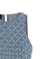 PINKO Blue Cotton Short Dress