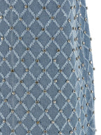 PINKO Blue Cotton Short Dress