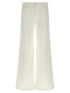 White Cotton Flared Jeans