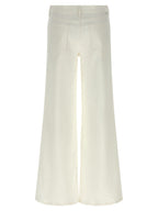 White Cotton Flared Jeans