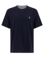 Brunello Cucinelli Blue Cotton T-Shirt