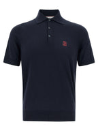 Blue Cotton Polo Shirt