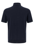 Blue Cotton Polo Shirt