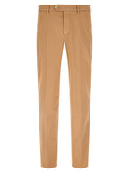 Beige Cotton Casual Pants