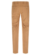 Beige Cotton Casual Pants