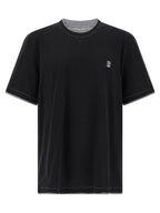 Brunello Cucinelli Black Cotton T-Shirt