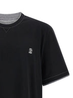 Brunello Cucinelli Black Cotton T-Shirt