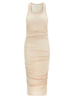Elisabetta Franchi Beige Lycra Midi Dress