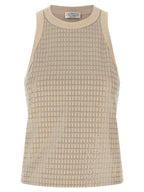 Brunello Cucinelli Beige Cotton Tank Tops